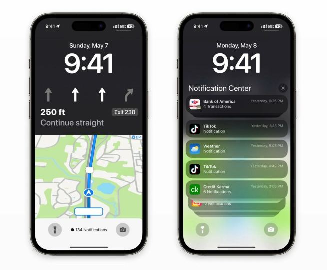 溧阳苹果维修服务分享iOS17锁屏地图导航半屏显示长什么样 